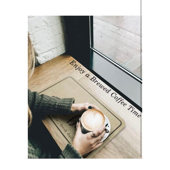 Rubber Backed Quick Drying Coffee Mat for Kitchen Counter-Coffee Bar (19x12) - Picture 7 of 8